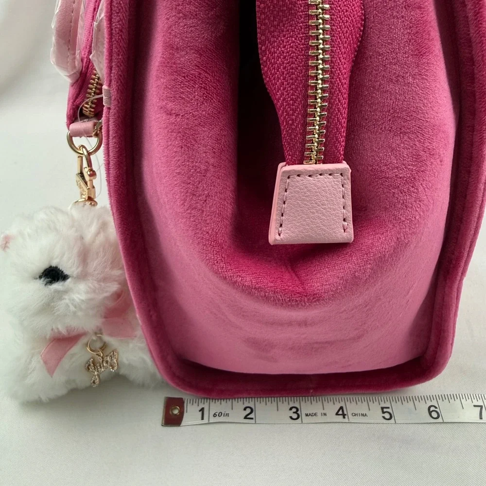 Juicy Couture Study In Style Tote Raspberry Tart Velour Bag Queen Pink NWT